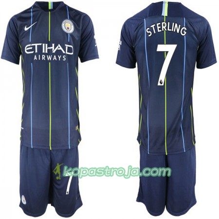 Billiga Fotbollströjor Manchester City Sterling 7 Barn Borta tröja 2018/19 Kortärmad